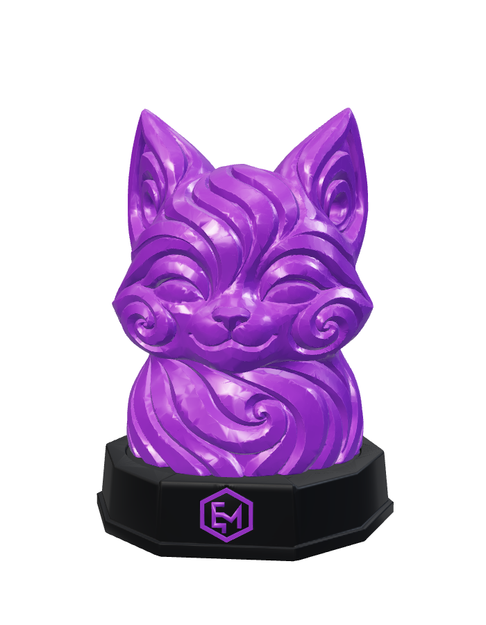Améthyste, figurine de la série 1 sur son socle noir à insert bicolore