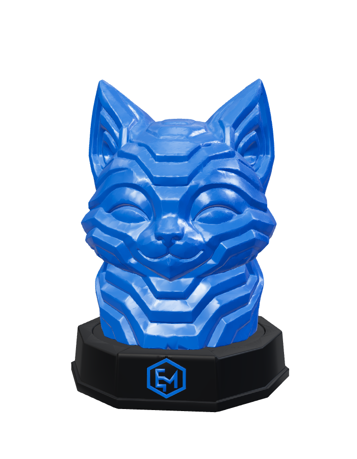 Saphir, figurine de la série 1 sur son socle noir à insert bicolore